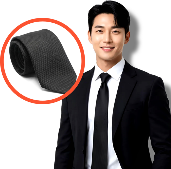 핏노아 원터치 자동 넥타이 슬림형 비즈니스 면접용 장례식 경조사 출근 넥타이