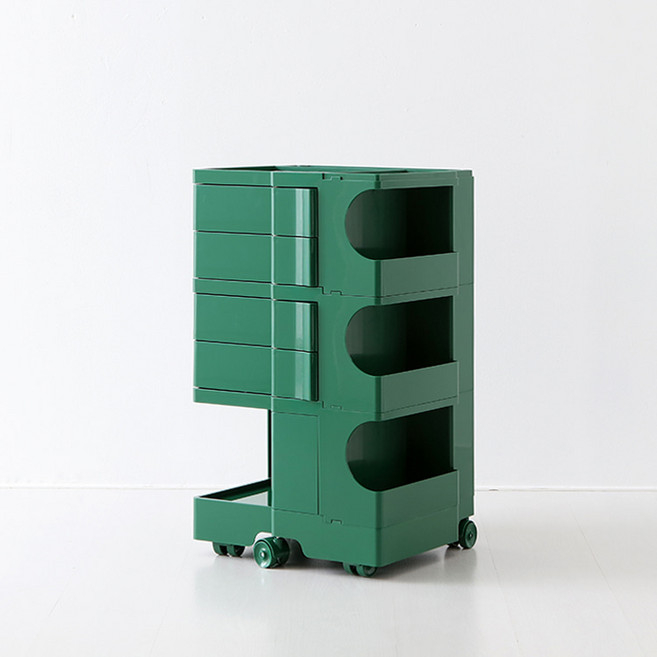 마켓비 BINGEURI 회전서랍 트롤리, 클래식그린, 4단