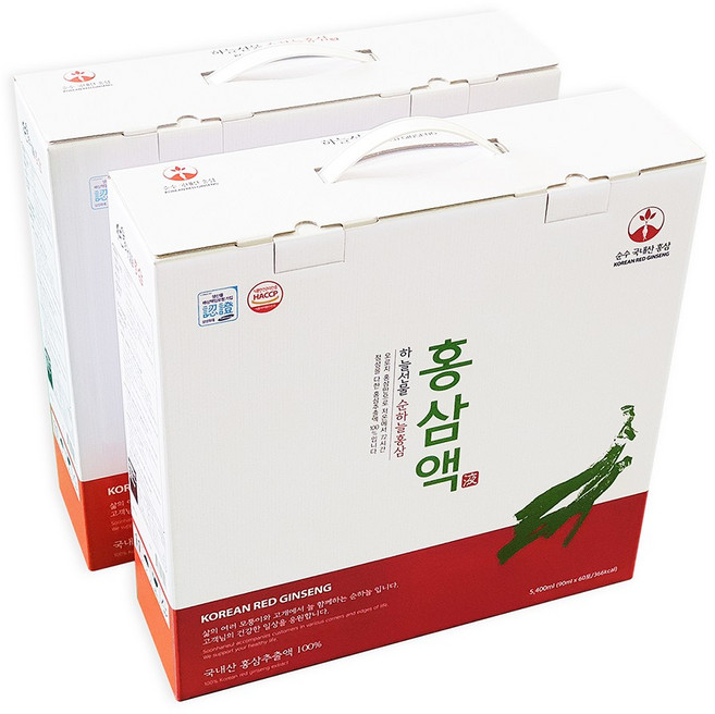 순하늘홍삼 순수 홍삼만을 넣고달인 홍삼액 90ml 60포 2박스, 5.4L