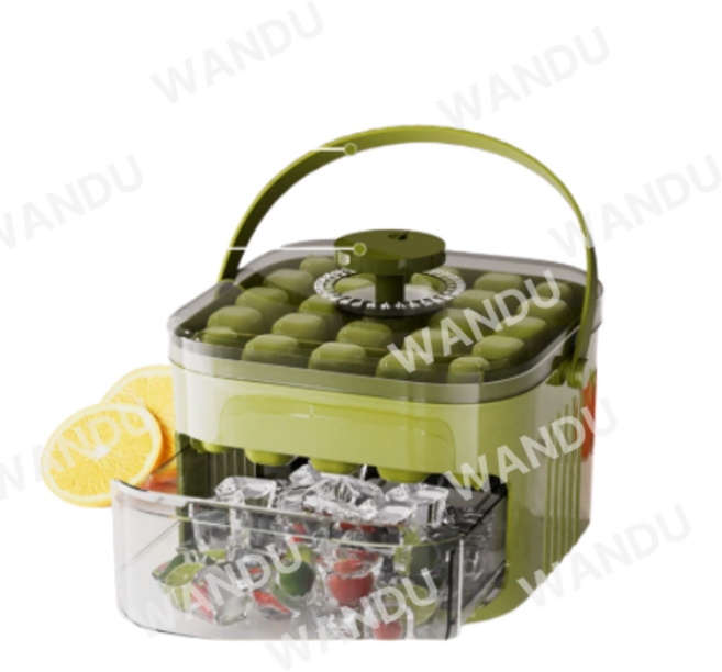 미니제빙기 원룸제빙기 1인용제빙기 아이스커피 소형제빙기 급속제빙기 가정용 PP소재, 그린, 1단(25칸)