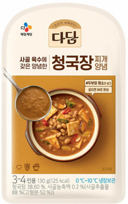 다담 CJ 청국장찌개양념, 130g, 10개