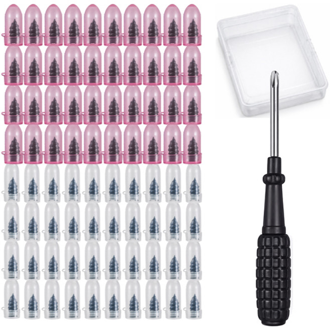 타이어 펑크 수리 나사형 지렁이, 대 40개, 소 40개, 1세트