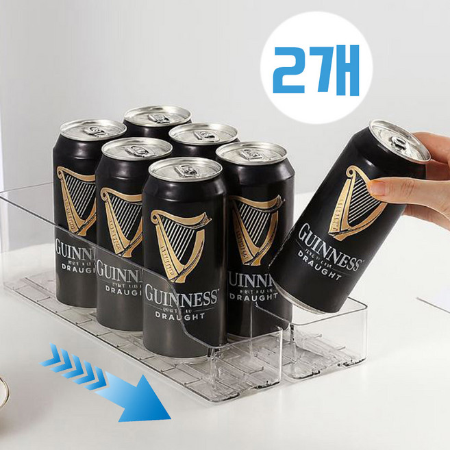 드흐으 자동 깔끔 냉장고정리 음료수 디스펜서, 1세트, 2개