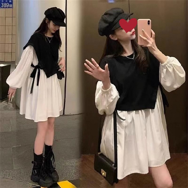 LOKEXING임부복 봄가을 세트 패션 박시 가림 감령 투피스