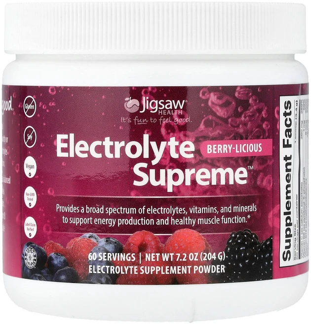Jigsaw Health Electrolyte Supreme™ Berry-Licious 7.2 oz (204 g), Jigsaw Health, Electrolyte Sup, 204g - 쿠팡
