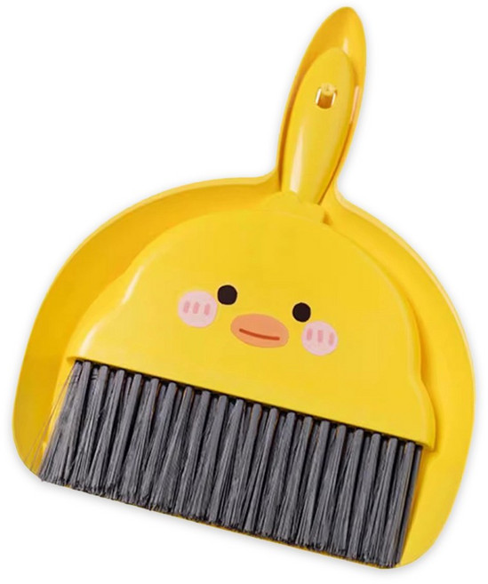KC인증 애니멀 빗자루 쓰레받기 세트 어린이 미니 청소용품 준비물, 1세트, 오리