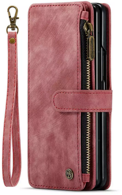 오마이 투블럭 핸드 스트랩 가죽 카드 지갑 다이어리 삼성 갤럭시 z폴드 6 5 4 3 케이스