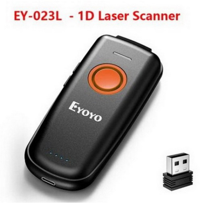 바코드스캐너 리더기 Eyoyo EY023 휴대용 블루투스 2D QR 이미지 PDF417 윈도우 안드로이드 iOS, 2.리더기 EY023L 1D Laser, 1개
