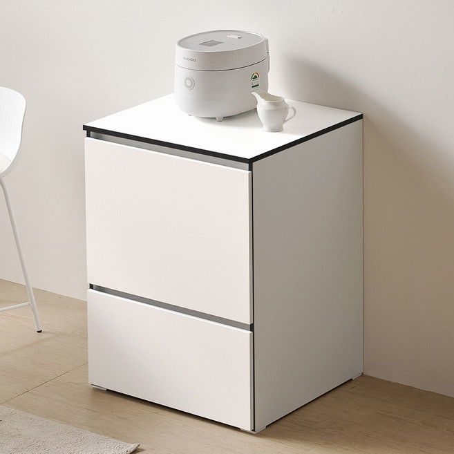 바로방가구 히든 E0 광파오븐 렌지대 600 수납장 밥솥 전자레인지 선반 오븐장 렌지다이, 화이트블랙, 3단