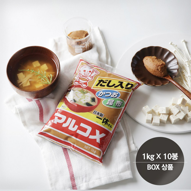 잇큐상 마루코메 미소 1kgX10개 된장국 일본 미소된장, 1kg, 10개