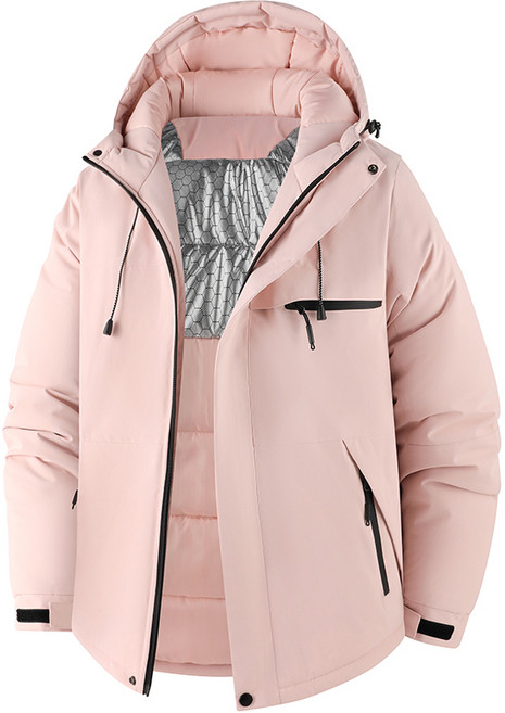 防風防水保暖羽絨外套 - 連帽大尺碼衝鋒衣夾克