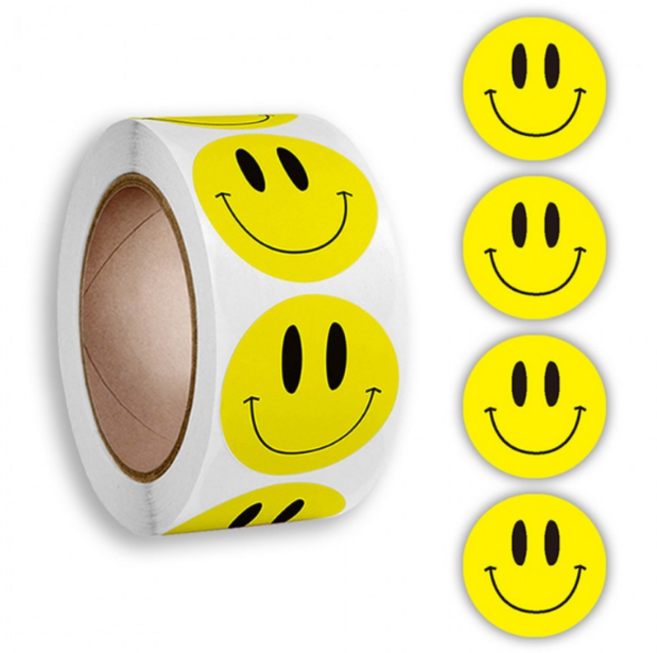 HL 옐로우 스마일 스티커 2.5cm, 1개