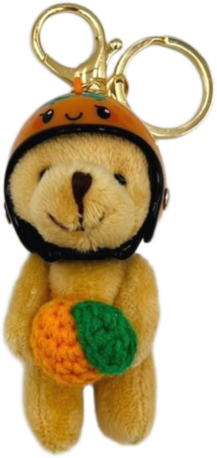 제주갬성 감귤 헬멧 곰 키링 9.5cm 여행 선물 기념품 키홀더 백팩 악세사리