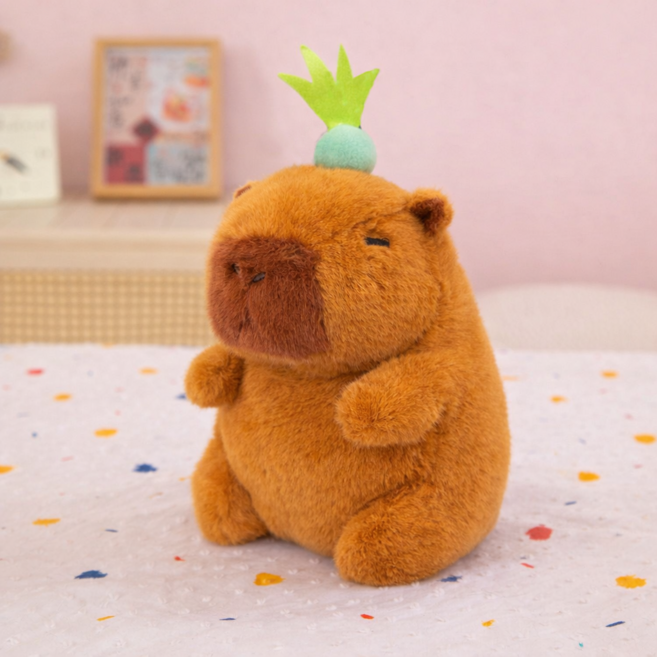 9위 - 카피바라 인형 키링 12cm 귀여운 거북이가방 딸기 버블 동물 캐릭터 열쇠고리 가방 고리 선물