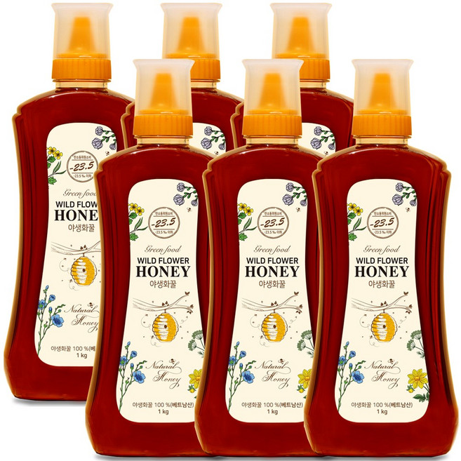 그린푸드 야생화꿀 베트남 자연벌꿀, 6개, 1kg