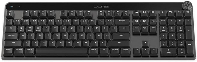 JLab Epic Mechanical Wireless Keyboard Black 108 Keys Bluetooth or USB Dongle Multi-Device Tog