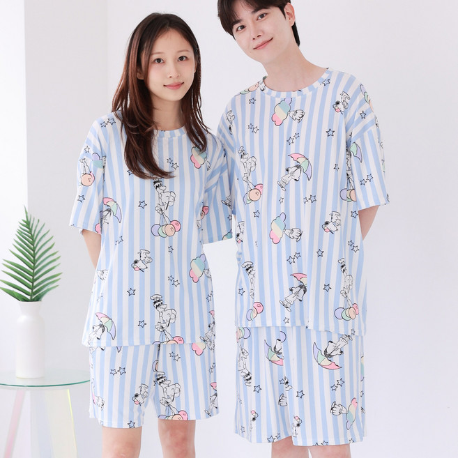 투와이 스누피 패밀리 성인 아동 반팔 잠옷세트 PH436