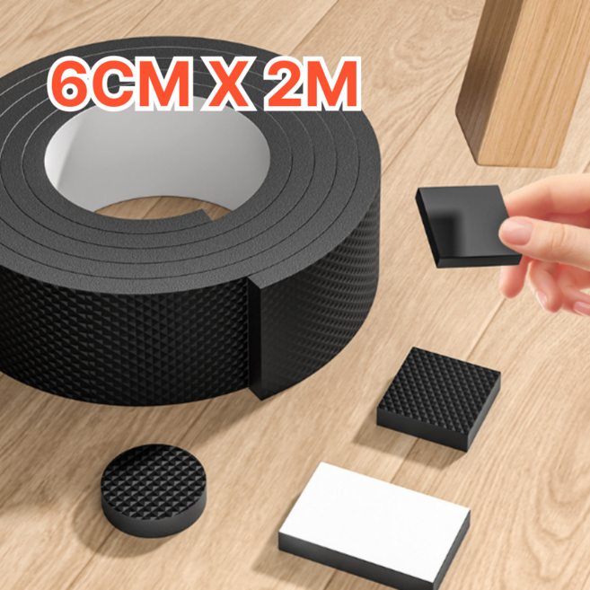 노벨띵즈 잘라쓰는 두꺼운 다용도 미끄럼방지 스티커, 블랙, 1개