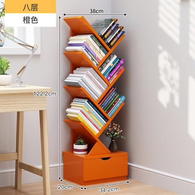 원목 CD장 스탠드 DVD 수납장 레코드 앨범 보관, 8단서랍모델 오렌지, 1개