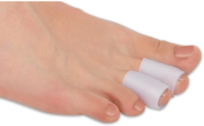 미즈코스 발가락 보호 골무 보호캡 엄지 발톱 튜브, 4개, 마디형 흰색