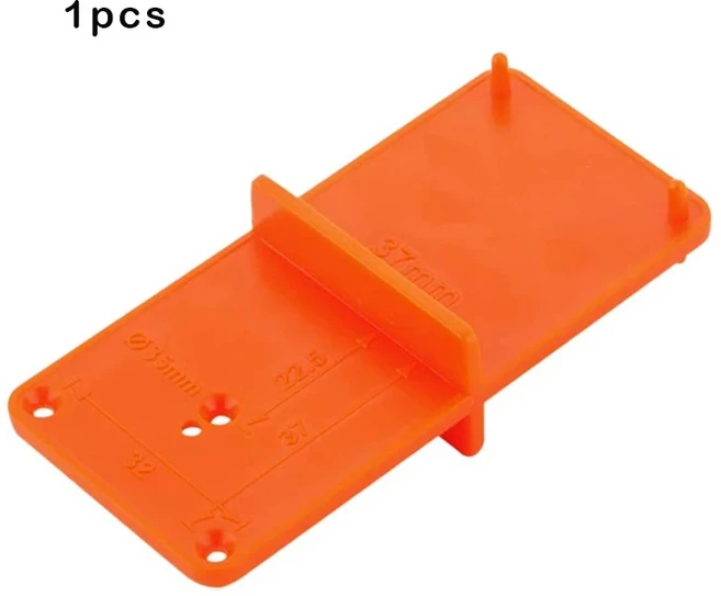 2pcs 펀치 힌지 드릴 구멍 오프너 로케이터 가이드 비트 도구 도어 캐비닛 목공 핸드 툴을위한 DIY 템플릿, 05 1pc orange