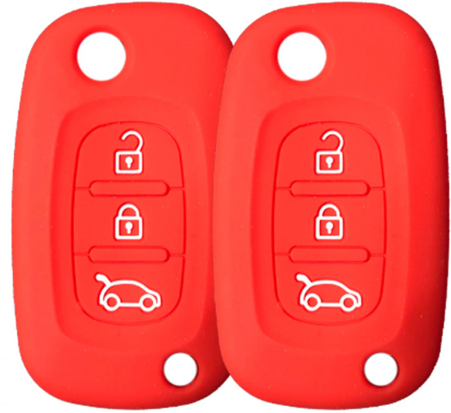 르노 SM5 SM3 SM7 (호환가능) 3버튼 실리콘 스마트키케이스 1+1, 레드, 2개