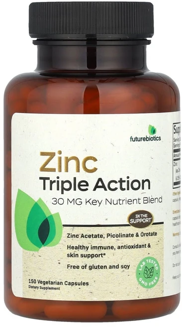 퓨처바이오틱스 아연 트리플 액션 30mg 150캡슐 징크, 단색, 한 사이즈, 1개, 150정 - 쿠팡