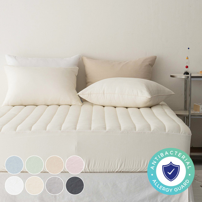 클라우드 알러지케어 저소음 두툼7온스 누빔 매트리스커버 AllergyGuard SS Q K SK 8컬러