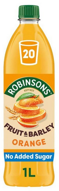 영국 로빈슨 Robinsons 노슈가 후르츠 & 보리 오렌지 주스 스쿼시, 1L
