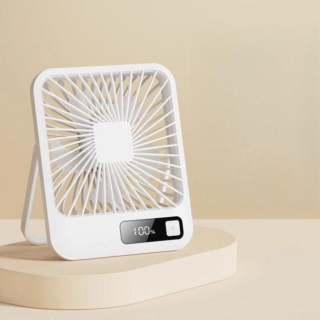 탁상형 미니 냉풍기 책상용 USB충전 저소음 쿨러, 옵션, 유선 모델 - 화이트