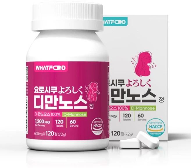 왓푸드 요로시쿠 디만노스 정 (600mg x 120정) 디마노스, 120정 본품, 1개, 120정 - 쿠팡