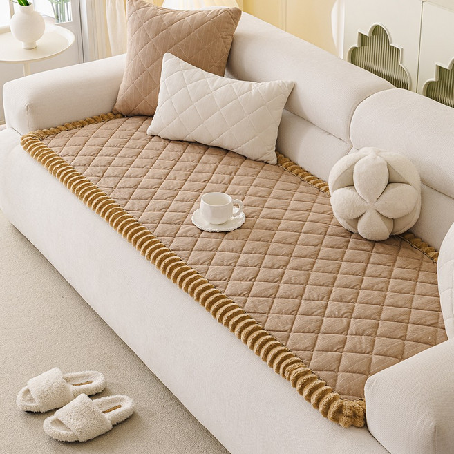 사계절 공용 부드러운 논슬립 소파쿠션 통기성 방수 내마모 물세탁 가능 반려동물 매트, 1개, 카키색