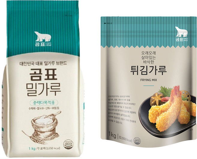 곰표 밀가루 + 튀김가루, 2세트, 2kg