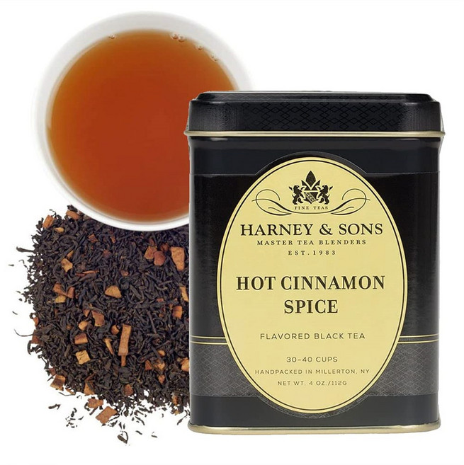 Harney & Sons 홍차 핫 시나몬 스파이스 112g(4oz) 1팩, 1개, 1개입, 112g