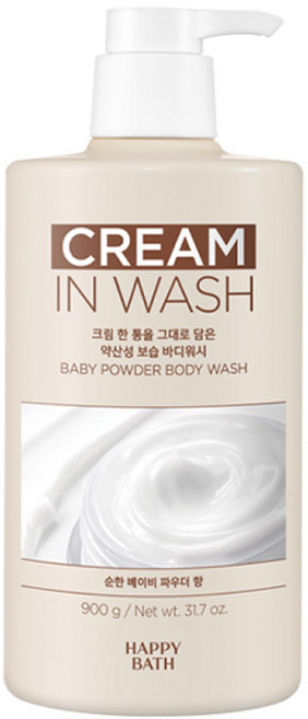 해피바스 크림인 바디워시 베이비 파우더향, 900g, 3개