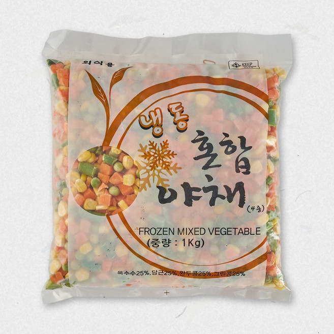 냉동야채 외식용 4종 야채믹스 1kg, 1개