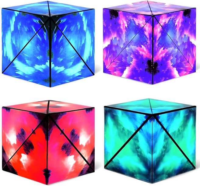 사마르 자석 변신 우주 매직큐브 세트 4P, 기본세트, 혼합색상, 1개