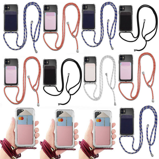 갤럭시S25엣지 (S937) (카드포켓) (목걸이형) (어깨 사선 크로스 롱 스트랩) (카드2장 이상 수납) (핸드폰 목걸이줄) (충격 분실 휴대폰 보호) (젤리 범퍼)