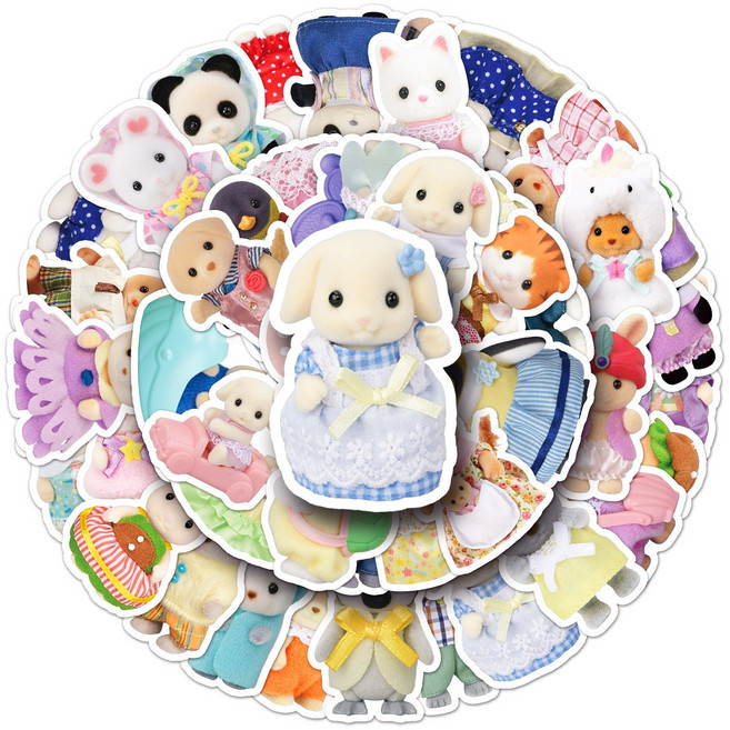 산리오 다꾸 스티커, 1세트, 11번 실바니안  50장