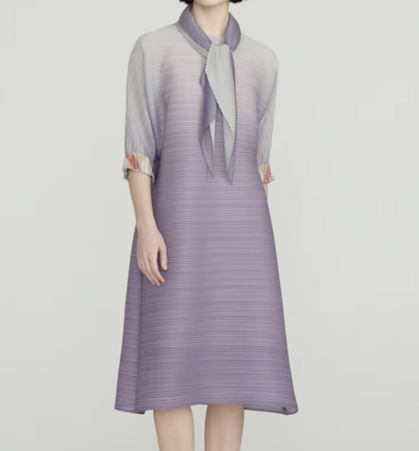 [백화점정품] 닥스레이디스 고급 플리츠 7부 원피스 40대 50대 상견례 77까지