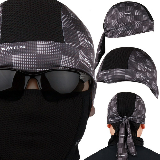 카투스 여름용 쪽모자 X9 ROUND 냉감마스크 두건 냉감소재 자전거 모자 쪽모자 조각모 스컬캡 사이클모자, 블랙, 1개