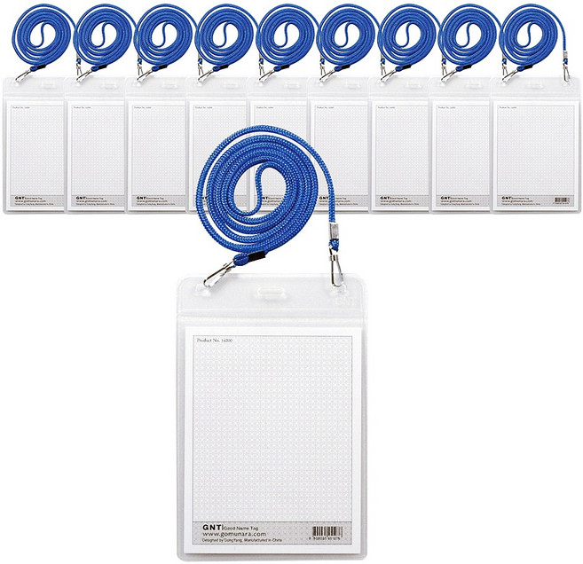고무나라 700 미디어 목걸이명찰 세로, 파랑, 10개