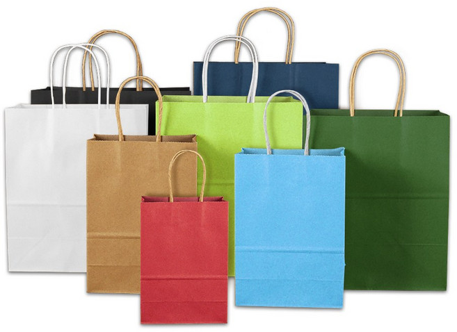多色禮品包裝紙袋 適用於生日、聖誕節、新年等節慶場合, 白紙繩, 1個