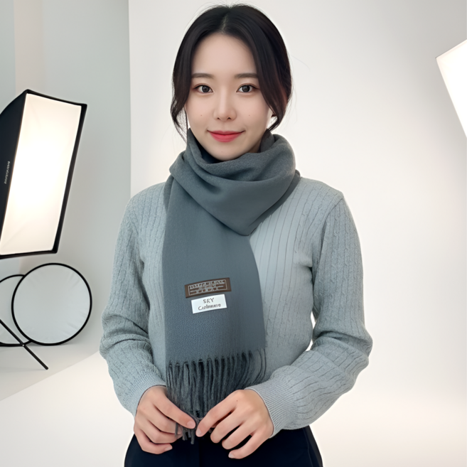 코르빈 부드러운 니트 머플러 캐시미어 남녀공용 목도리