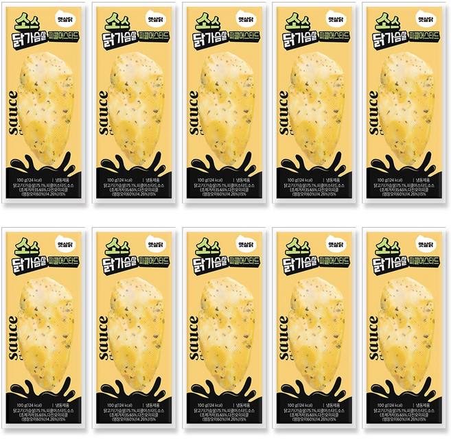 소스 닭가슴살 피클머스타드 1kg(100gX10팩), 10개, 100g