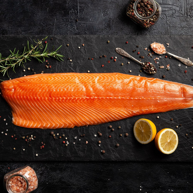 바다받아 훈제 연어 필렛 칠레산 스테이크 회 초밥 구이, 1개, 1.4~1.7kg