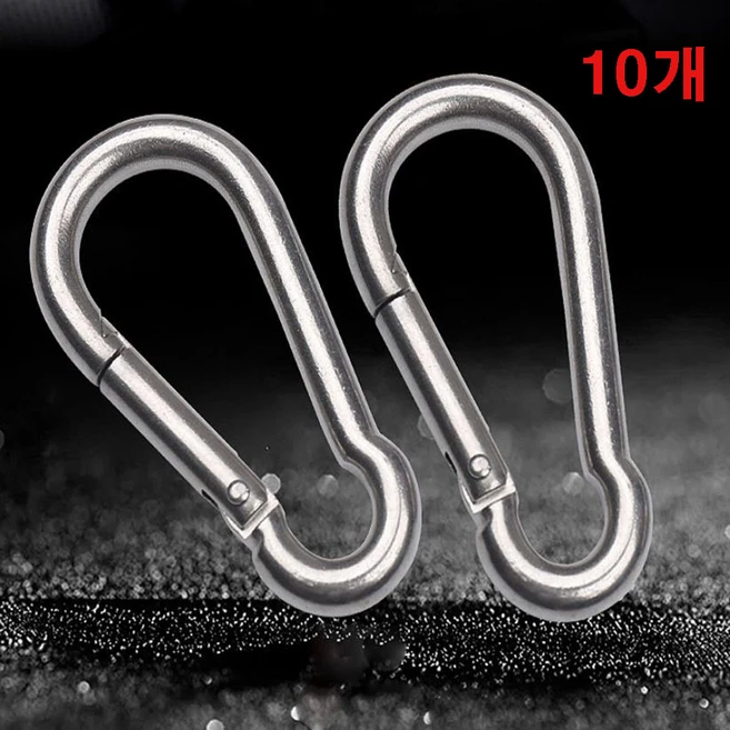 osshop 고강도 10호 강철 카라비너 10cm 비너 - 쿠팡