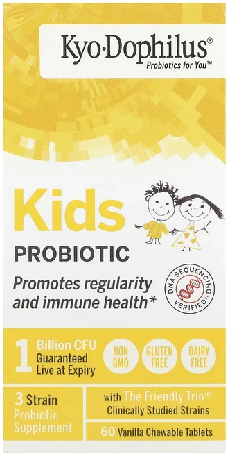 Kyolic 어린이용 프로바이오틱 바닐라 10억CFU 츄어블 60정, Kyolic어린이용프로바이오틱바닐라10억CFU츄어블60 - 쿠팡