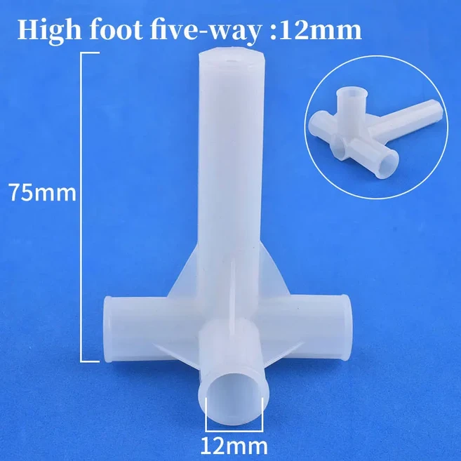 10개 12mm 직선 웨이 정원 선반 4방향 부속품 DIY 커넥터 급수 옷장 텐트 관개 엔드, 2Pcs, High foot way