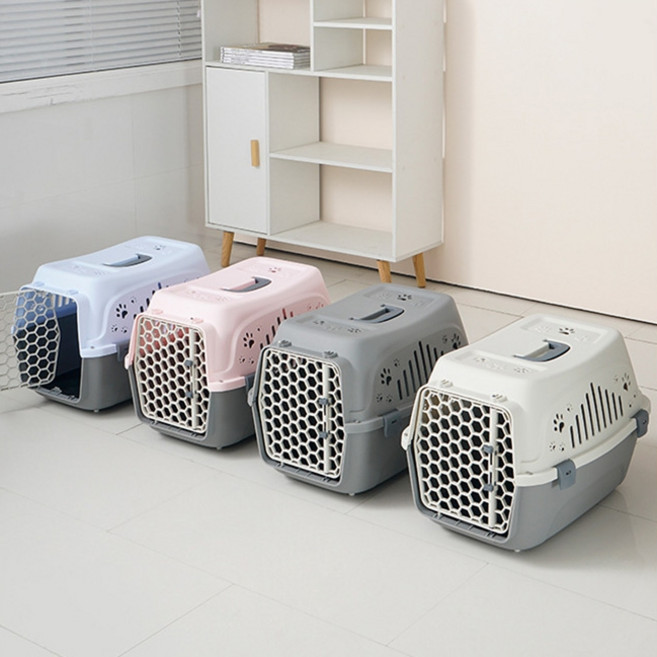 케일 파스텔 켄넬 반려동물 강아지 외출 여행 46x33x31cm, 1개